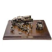 Диорама «Советская полевая кухня. Зима 1943 г.» из бронзы и ясеня, 1:35 — красивый подарок — фотография 8