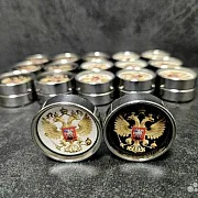 Комплект стальных фишек для нард «Герб России» — красивый подарок — фотография 5