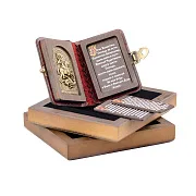Книга с молитвами "Георгий Победоносец" — книга в кожаном переплёте — необычный подарок — фотография 4