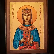 Деревянная Икона "Святая Екатерина" в подарок — фотография 3