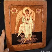 Икона деревянная "Ангел Хранитель" — оригинальный подарок — фотография 3