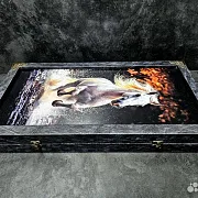 Подарочные нарды под стеклом «Лошади» — фотография 8