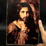 На память: Икона "Спаситель во время скитаний по пустыне+подс — фотография 4