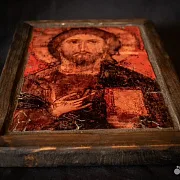 Икона деревянная «Спас Елезаровский» — оригинальный подарок — фотография 3