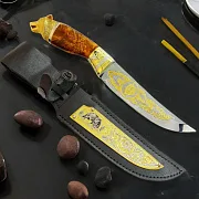 Кованый нож с головой волка №1 — необычный подарок — фотография 1