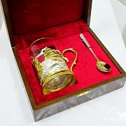 На память: Латунный подстаканник «Корабли» — фотография 2