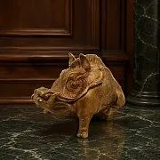 Шкатулка для колец «Кабан» из бронзы — красивый подарок — фотография 1