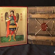 Пара икон. Архангелы Михаил и Гавриил. 21*17 см — оригинальный подарок — фотография 2