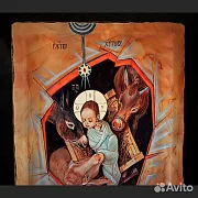 Подарочная икона деревянная "Рождество Христово" — фотография 4