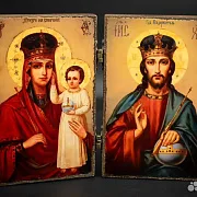 Складень деревянный. Венчальная пара Богоматерь и — необычный подарок — фотография 2
