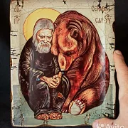 Икона " Серафим Саровский" Старение — красивый подарок — фотография 2