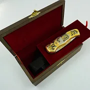 Дамасский складной нож «Медведь» №3 — красивый подарок — фотография 2