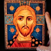 На память: Икона "Христос Вседержитель". Авторская техника — фотография 1