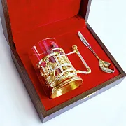 Латунный подстаканник «Ретро» — красивый подарок — фотография 3