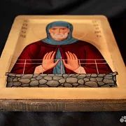 Икона деревянная "Святой Симеон Столпник" — оригинальный подарок — фотография 5