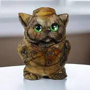 Ручная работа: Каменная фигурка «Котик», 130×90×165 мм — фотография 1