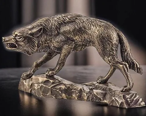 Статуэтка из бронзы «Волк», 87×140×75 мм — красивый подарок