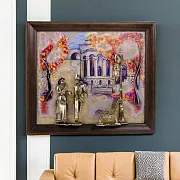 В подарок: Картина «Вечерняя прогулка. Ессентуки» на ониксе с подсветкой — фотография 1