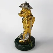 Статуэтка «Бык-ковбой» из бронзы с позолотой — красивый подарок — фотография 4
