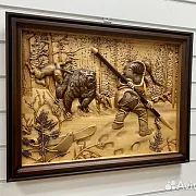 В подарок: Резная картина «Охотник» 60×46 см — фотография 2